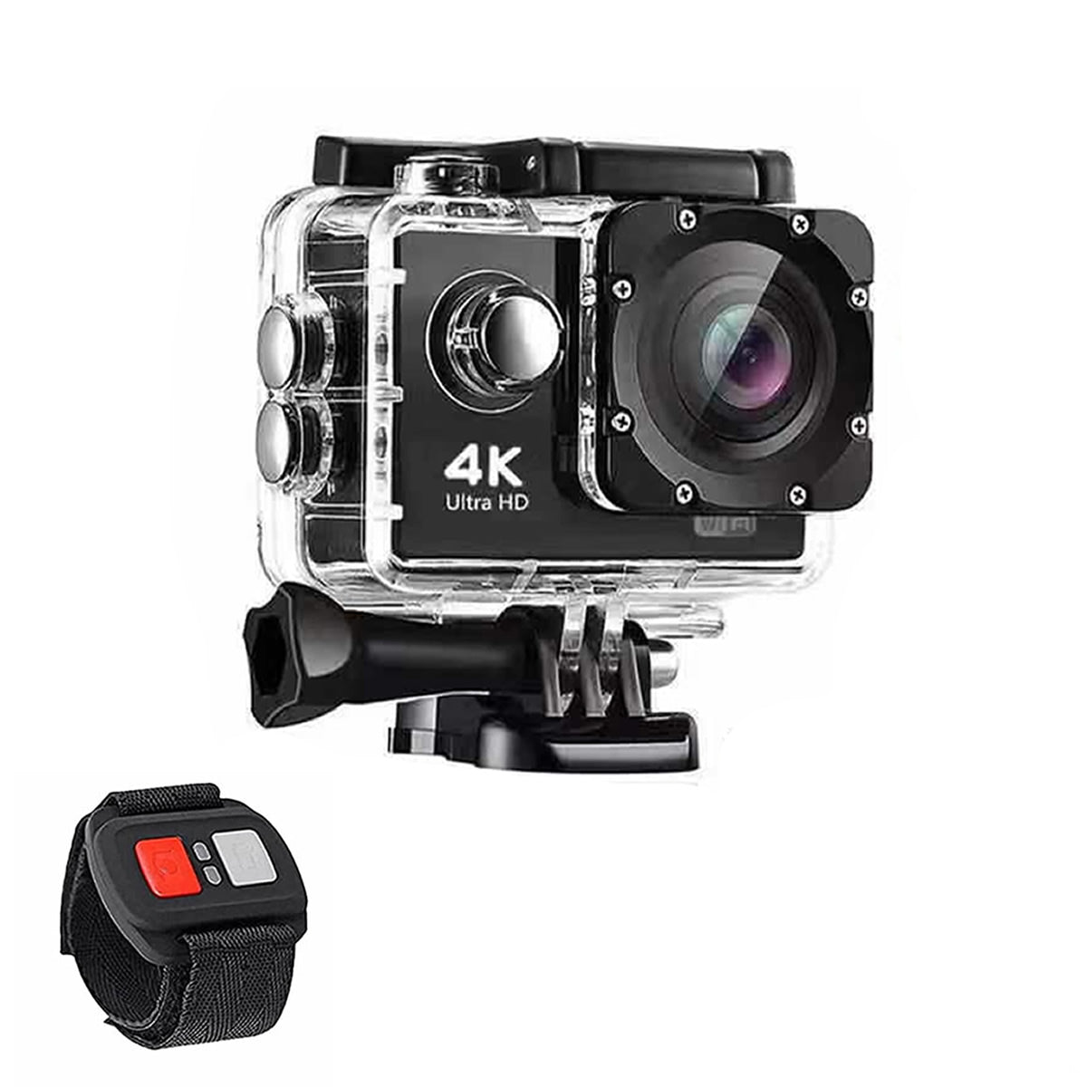 4K UHD Waterproof WiFi Camera with RF Remote & Full Accessories Kit