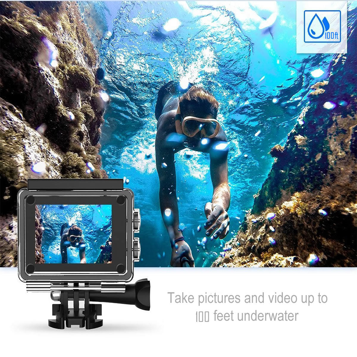 4K UHD Waterproof WiFi Camera with RF Remote & Full Accessories Kit