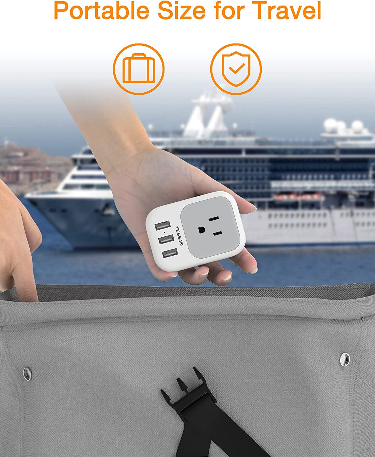 Ultimate 7-in-1 USB Charger Block & Multi-Plug Wall Outlet Extender – Fast Charging for Home, Office, Travel, and Cruise Essentials
